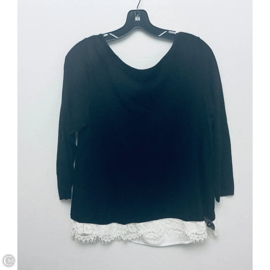 Top Long Sleeve By White House Black Market In Black & White, Size: M