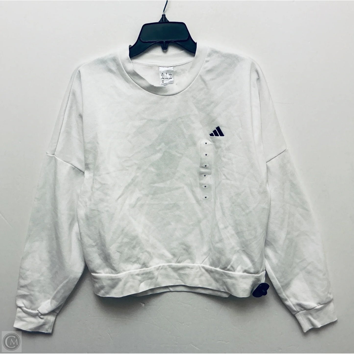Sweatshirt Crewneck By Adidas In White, Size: M
