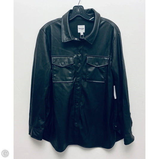 Jacket Shirt By Kensie In Black, Size: L