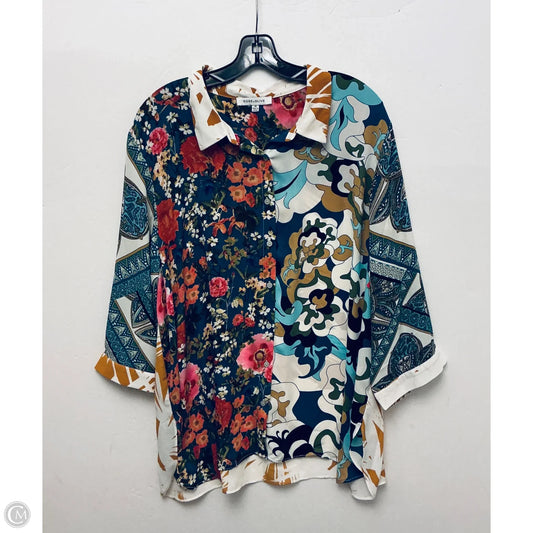 Top Long Sleeve By Rose And Olive In Floral Print, Size: 3x