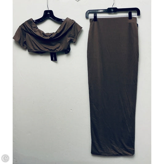 Skirt Set 2pc By Fashion Nova In Brown, Size: S