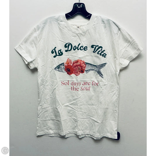 Top Short Sleeve Basic By Malai In White, Size: S