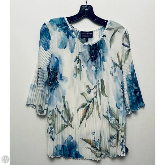 Top Long Sleeve By Frank Lyman In Blue & White, Size: Xl