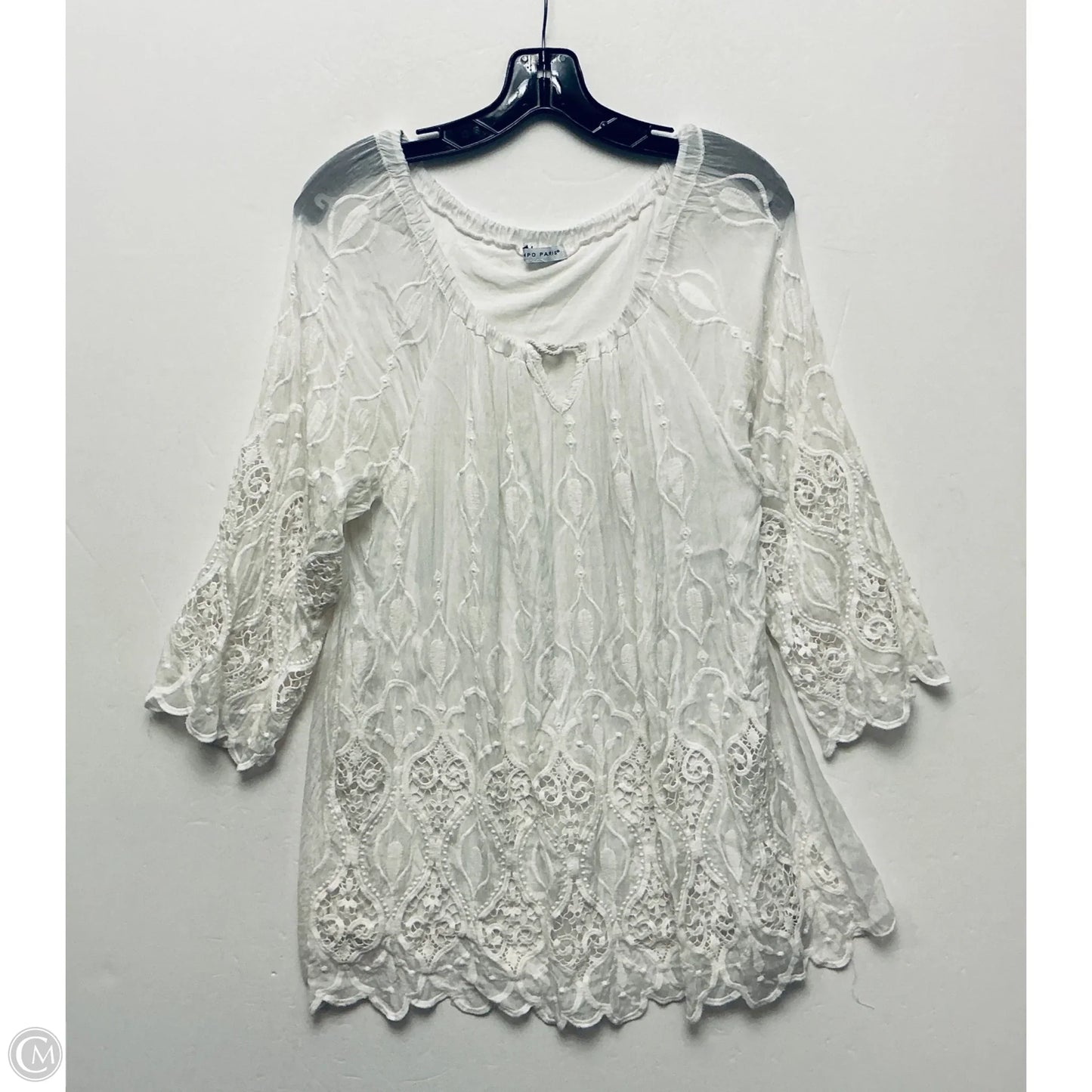 Top Long Sleeve By Tempo Paris In White, Size: L