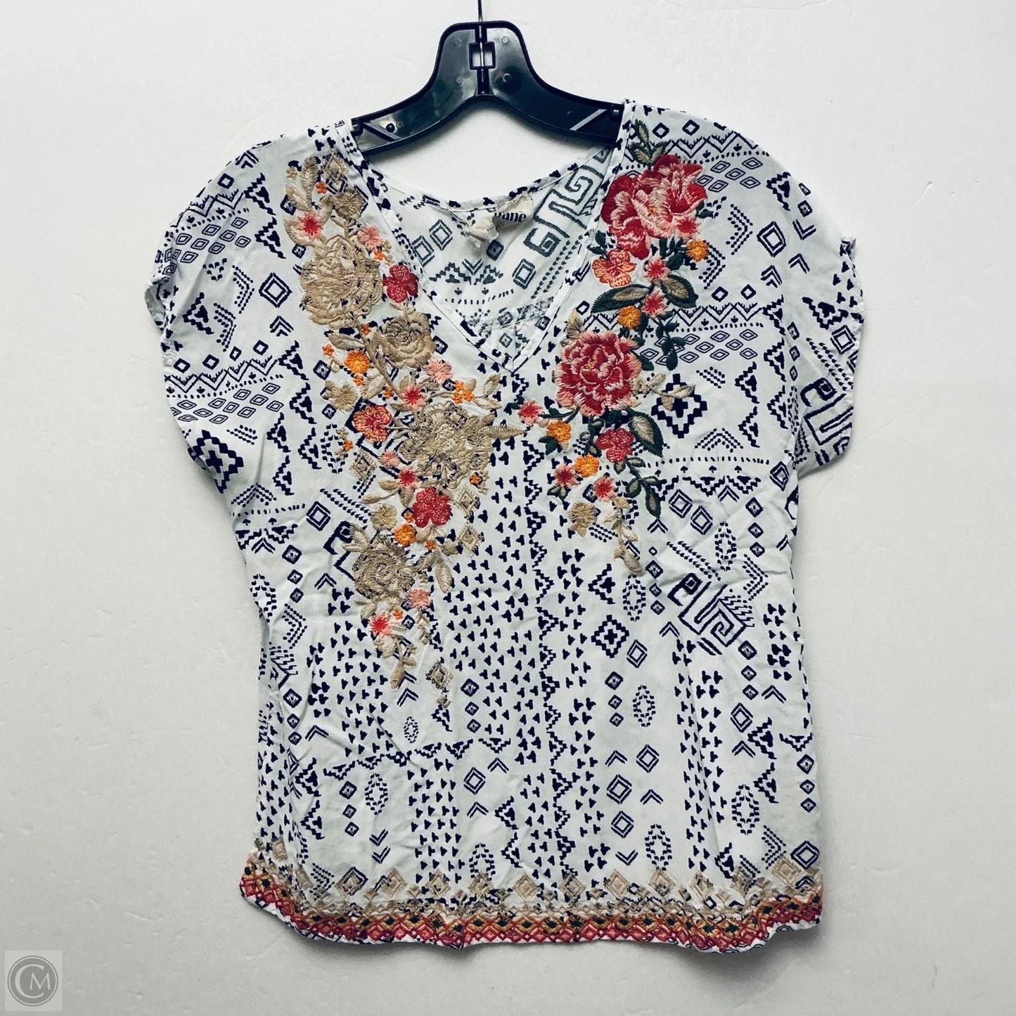 Top Short Sleeve By Savanna Jane In Black & White, Size: S