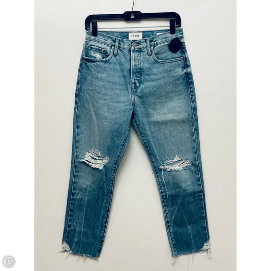 Jeans Straight By Frame In Blue Denim, Size: 2