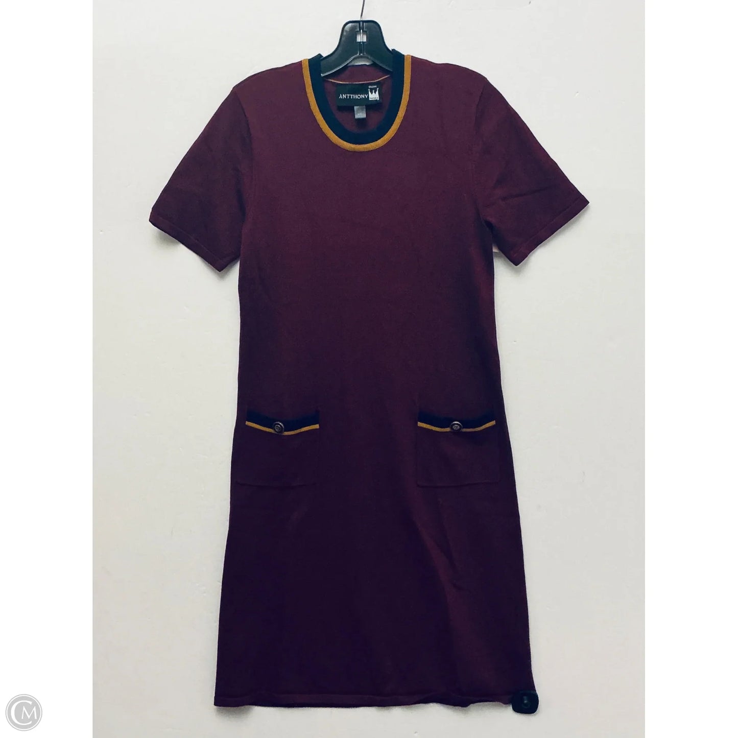 Dress Casual Midi By Antthony In Maroon, Size: S