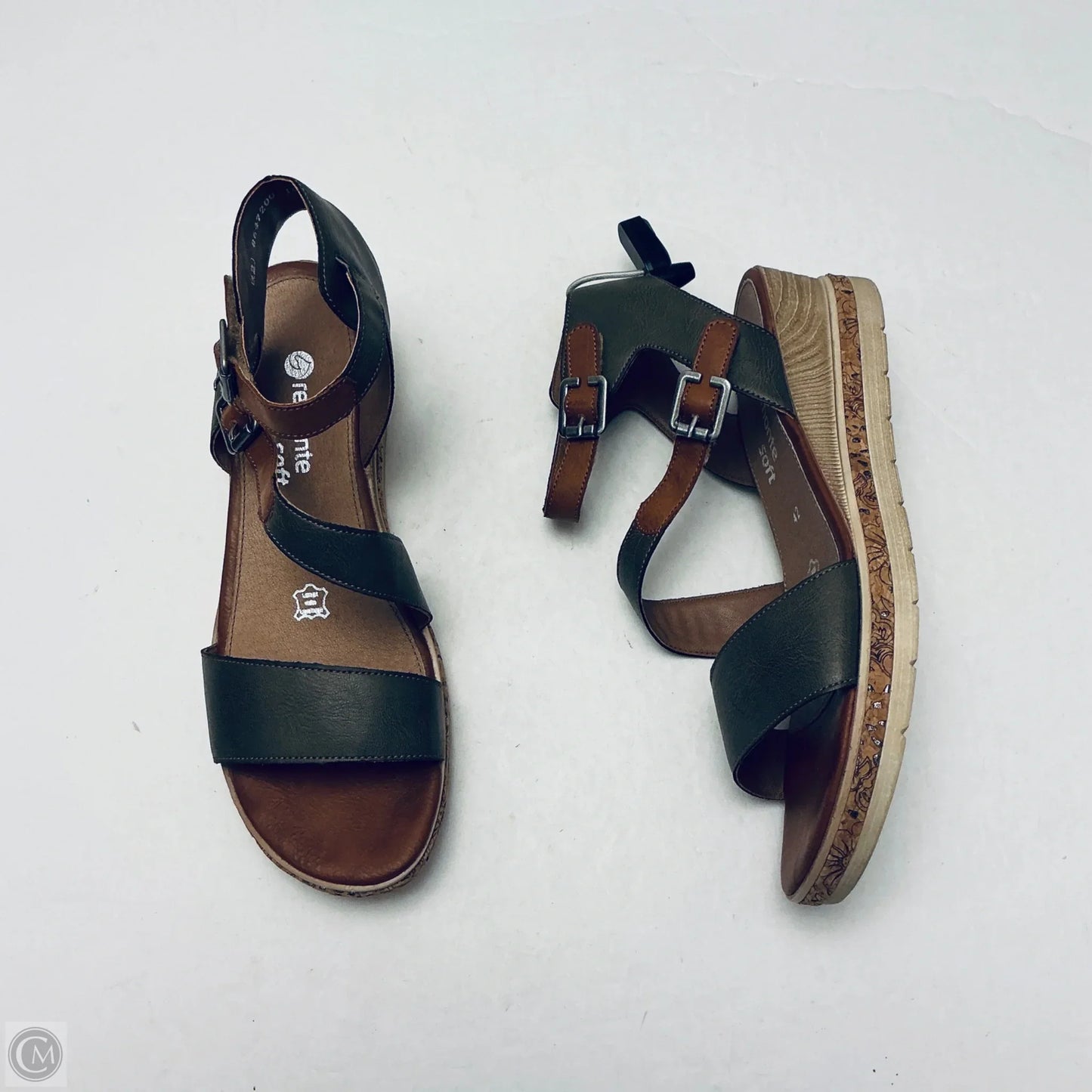 Sandals Heels Wedge By Cmc In Green, Size: 10