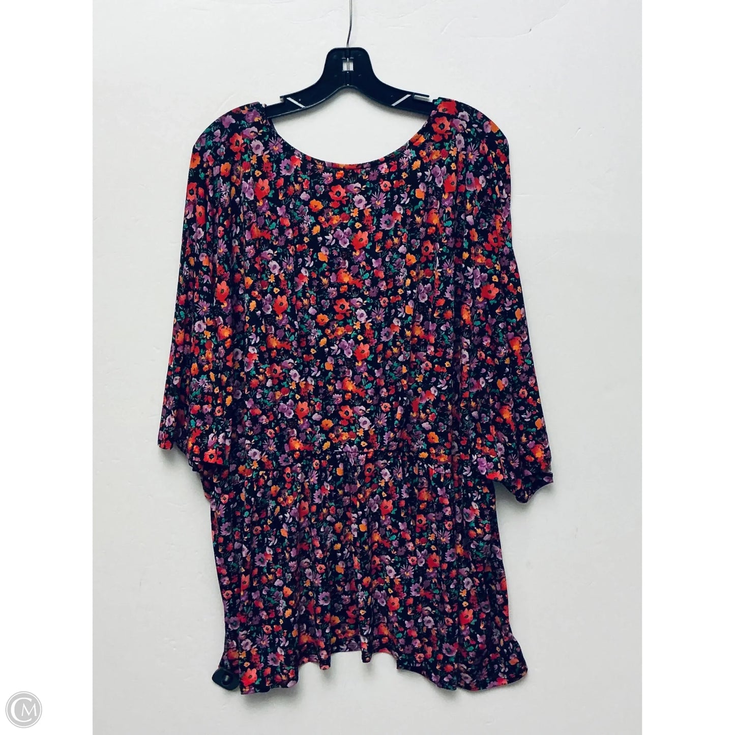 Top Short Sleeve By Dear Scarlett In Floral Print, Size: 3x