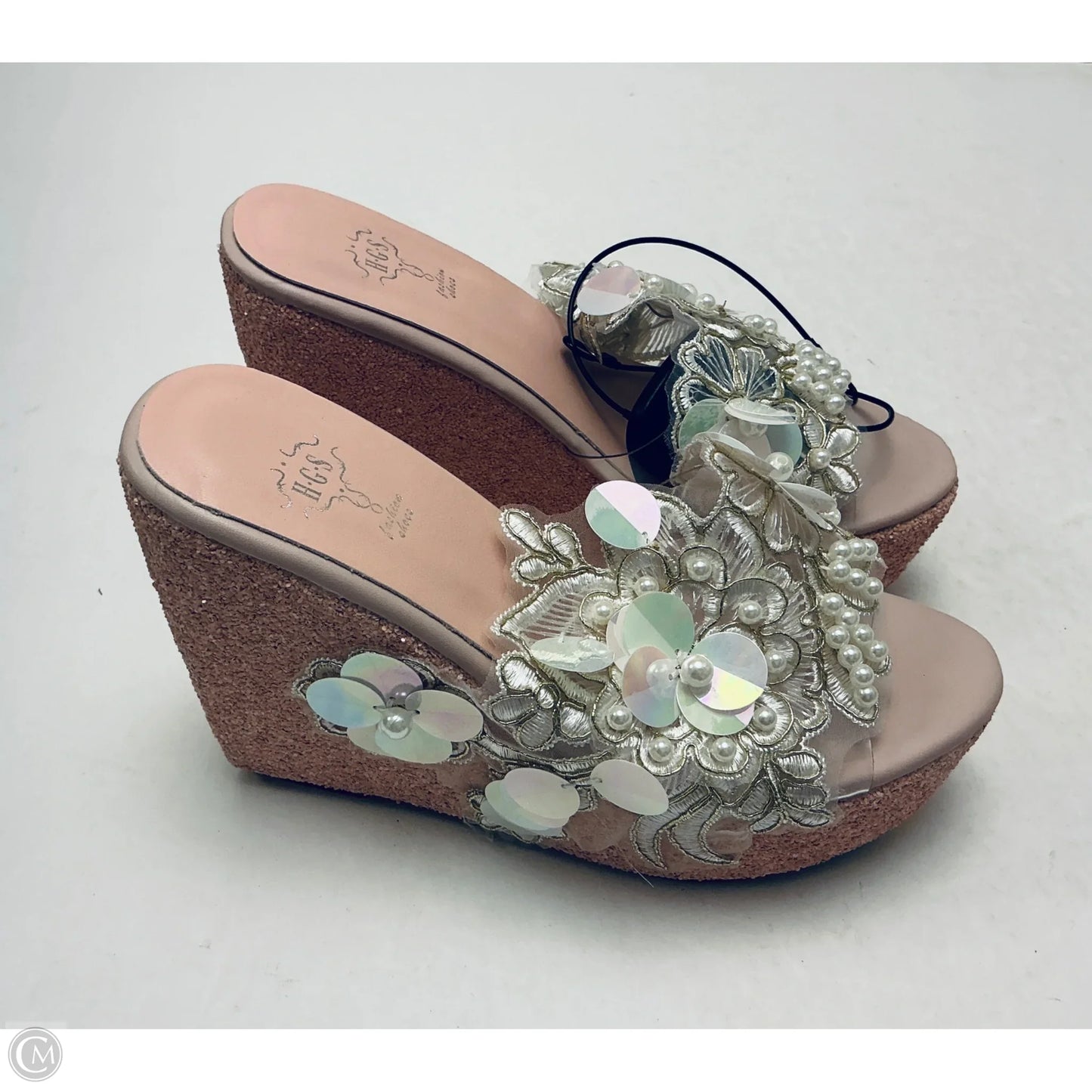 Sandals Heels Wedge By Clothes Mentor In Pink, Size: 6