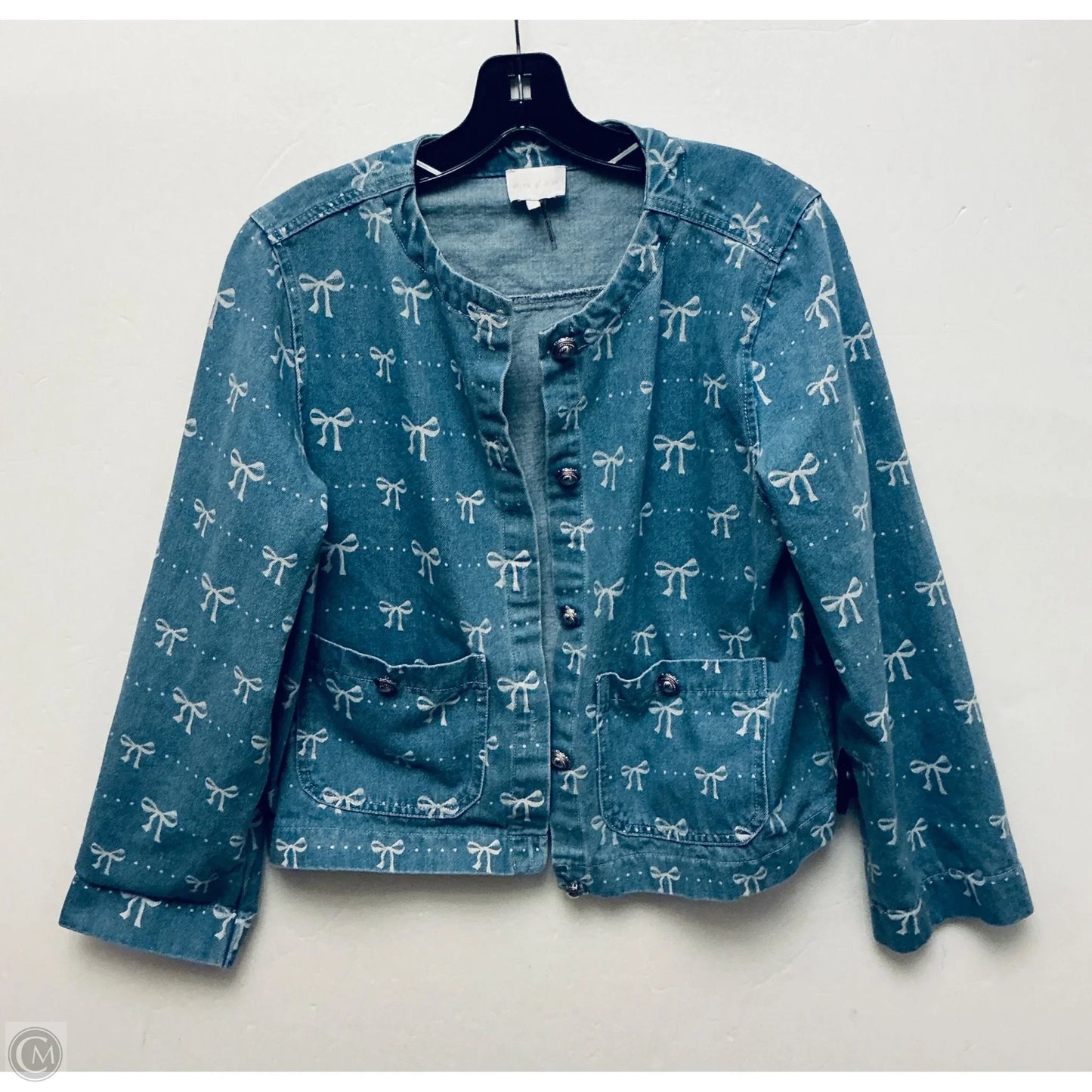 Jacket Denim By Entro In Blue Denim, Size: M