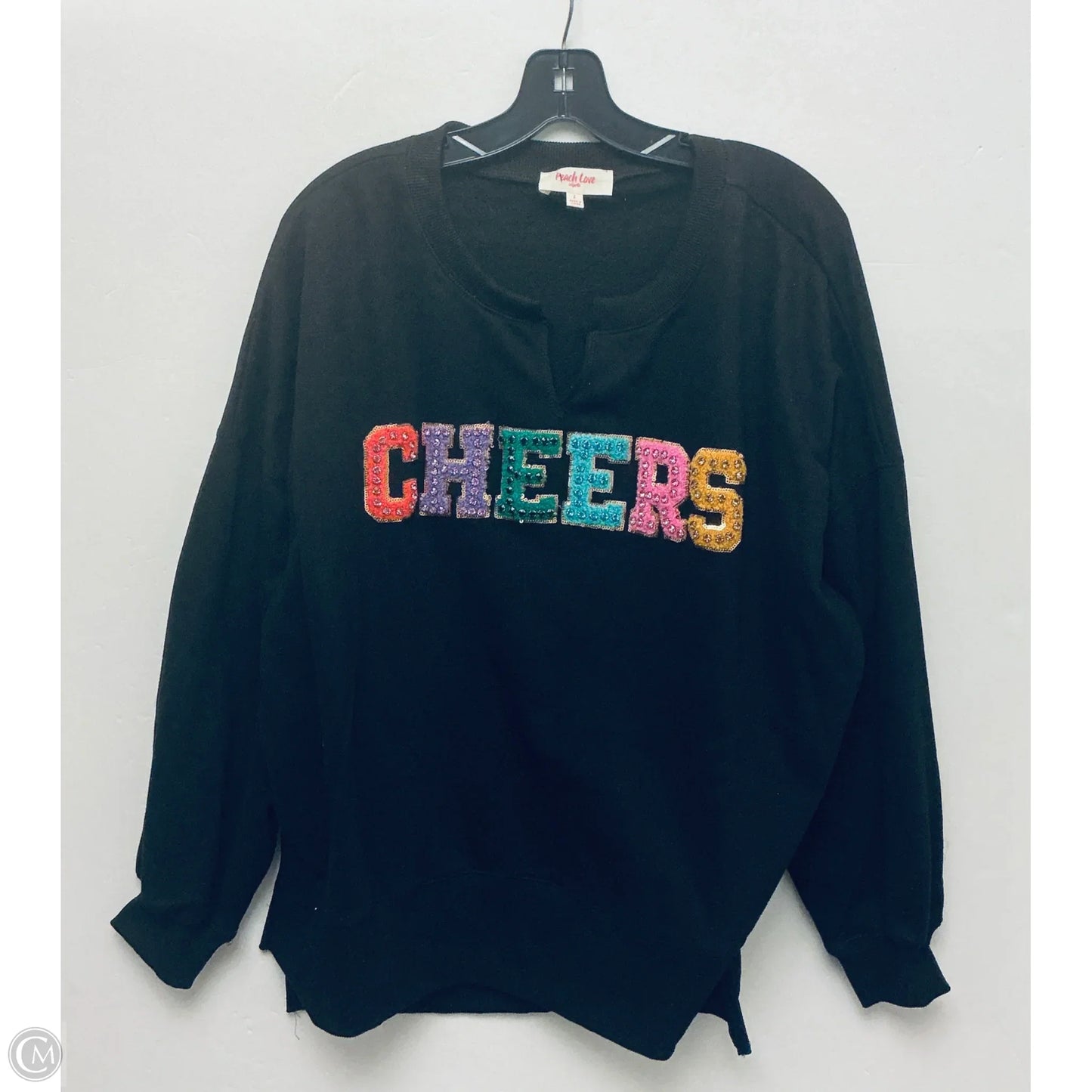 Sweatshirt Crewneck By Peach Love Cream California In Black, Size: L