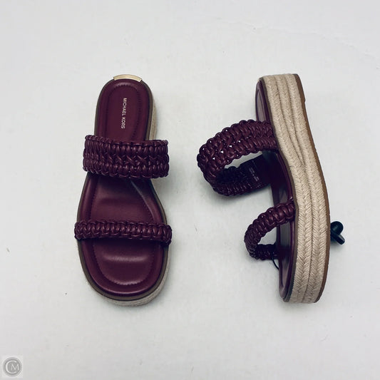 Sandals Designer By Michael Kors In Maroon, Size: 10