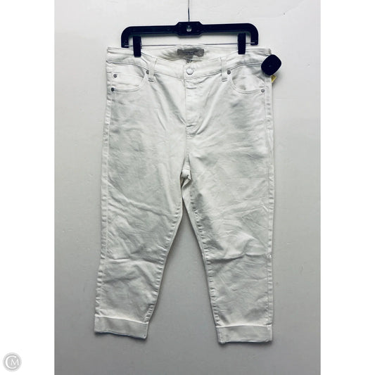 Jeans Cropped By Liverpool In White Denim, Size: 12