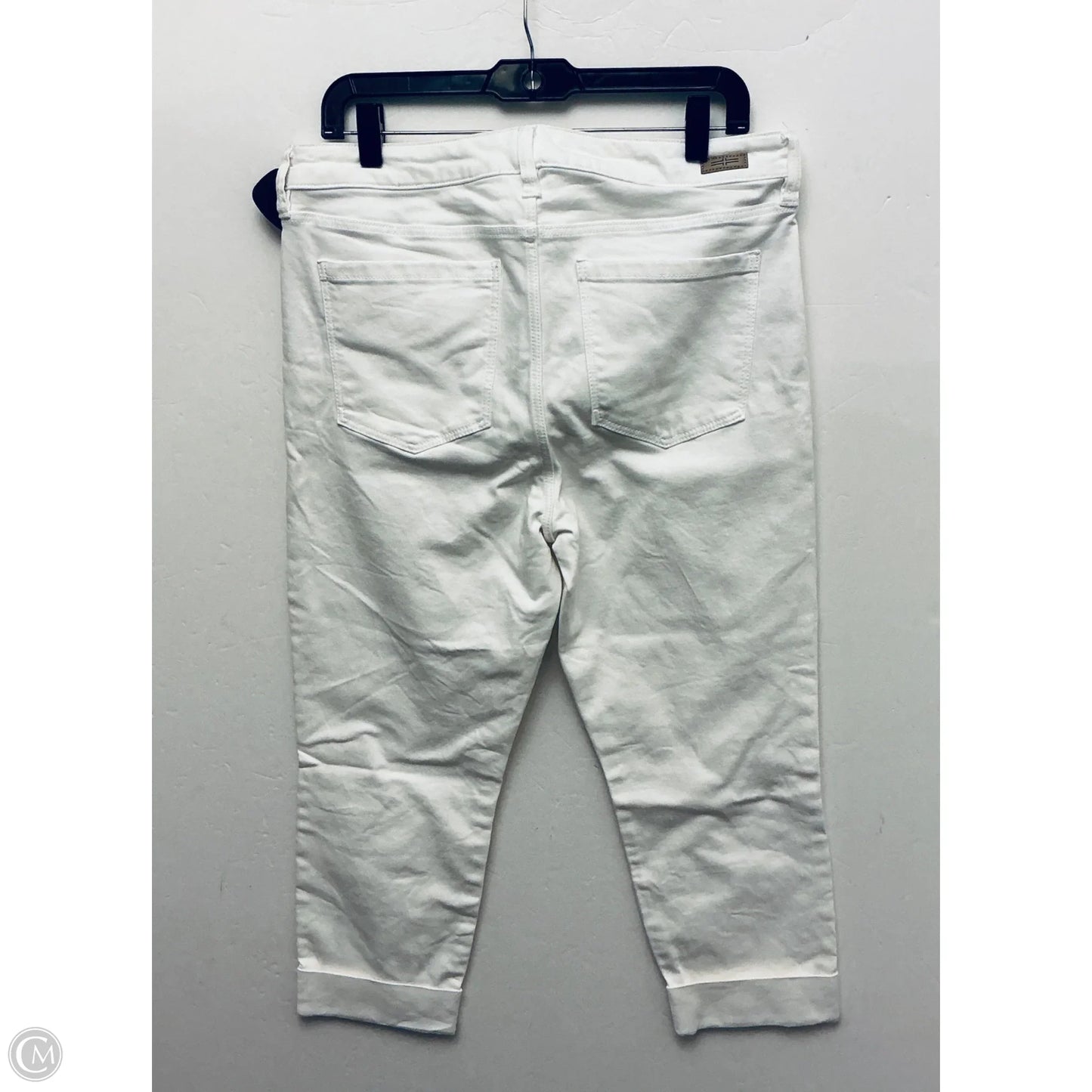 Jeans Cropped By Liverpool In White Denim, Size: 12