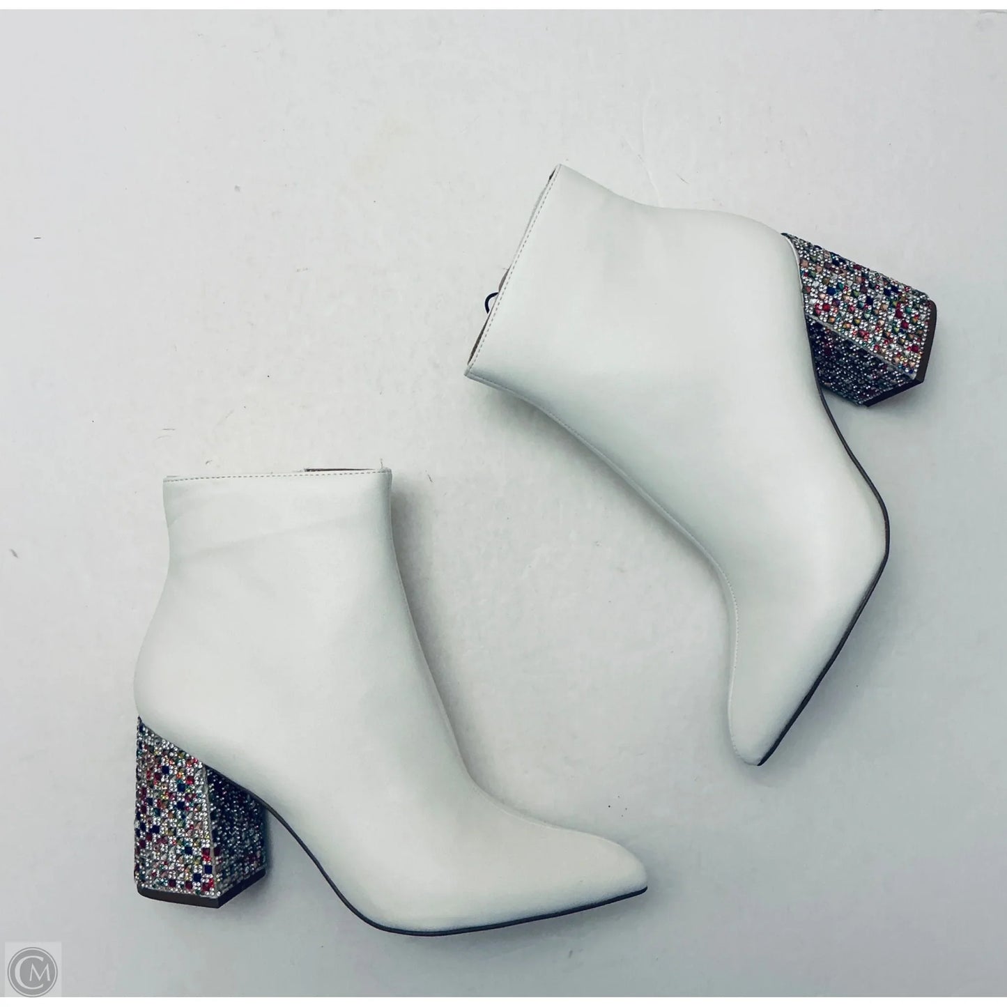 Boots Ankle Heels By Betsey Johnson In White, Size: 8