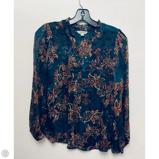 Top Long Sleeve By Frye And Co In Blue, Size: S