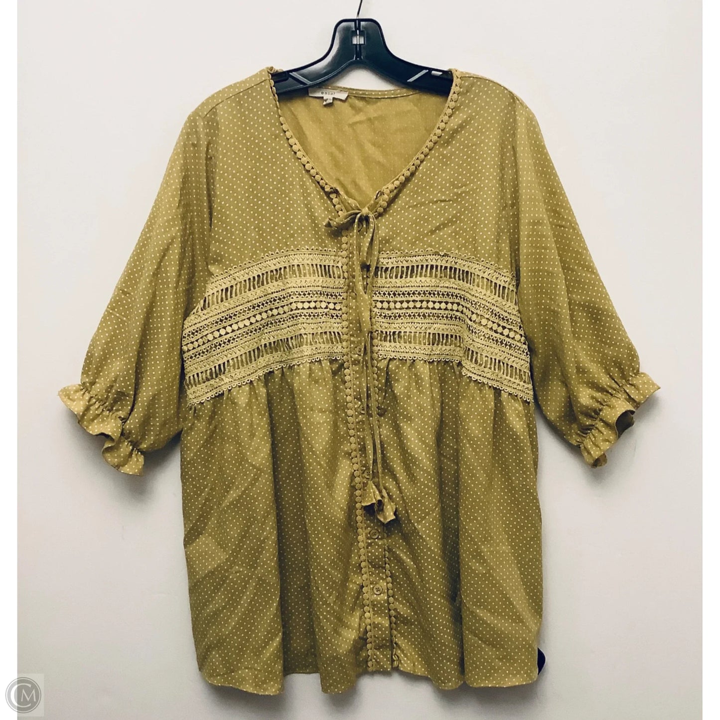 Top Short Sleeve By Easel In Green, Size: L