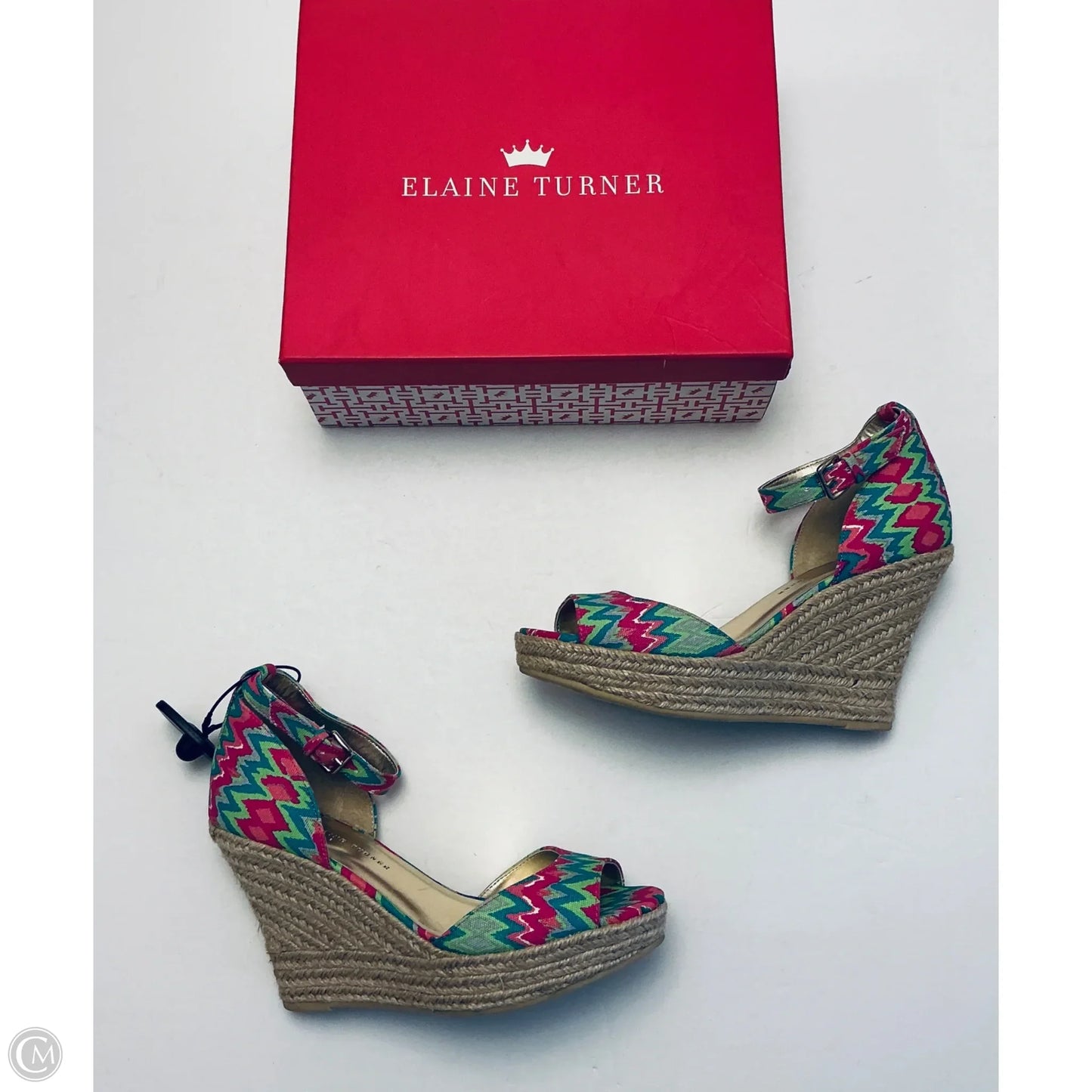 Shoes Heels Wedge By Clothes Mentor In Multi-colored, Size: 9.5