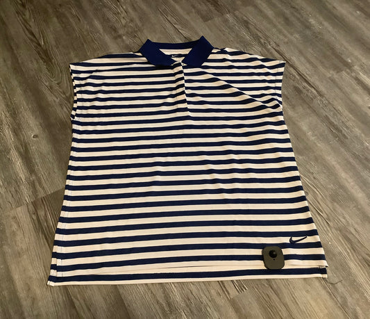 Striped Pattern Athletic Top Short Sleeve Nike Apparel, Size L