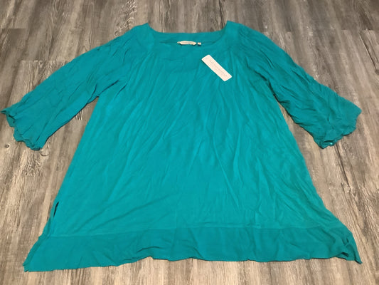 Blue & Green Top Long Sleeve Soft Surroundings, Size Xl