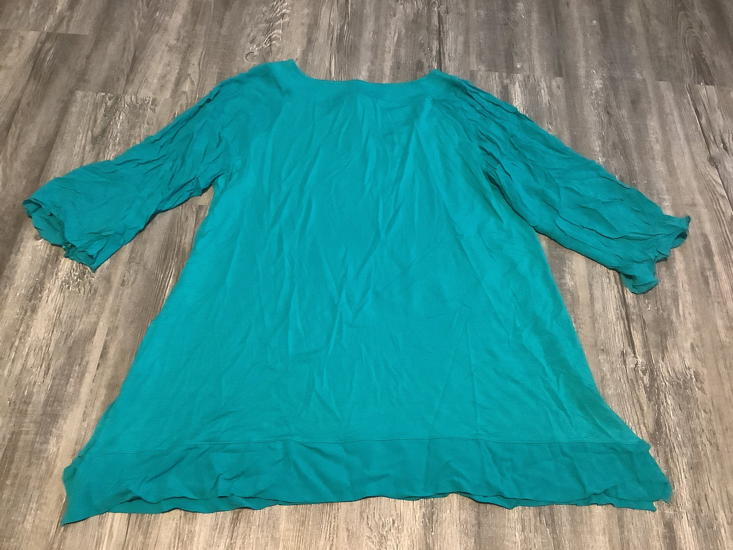 Blue & Green Top Long Sleeve Soft Surroundings, Size Xl