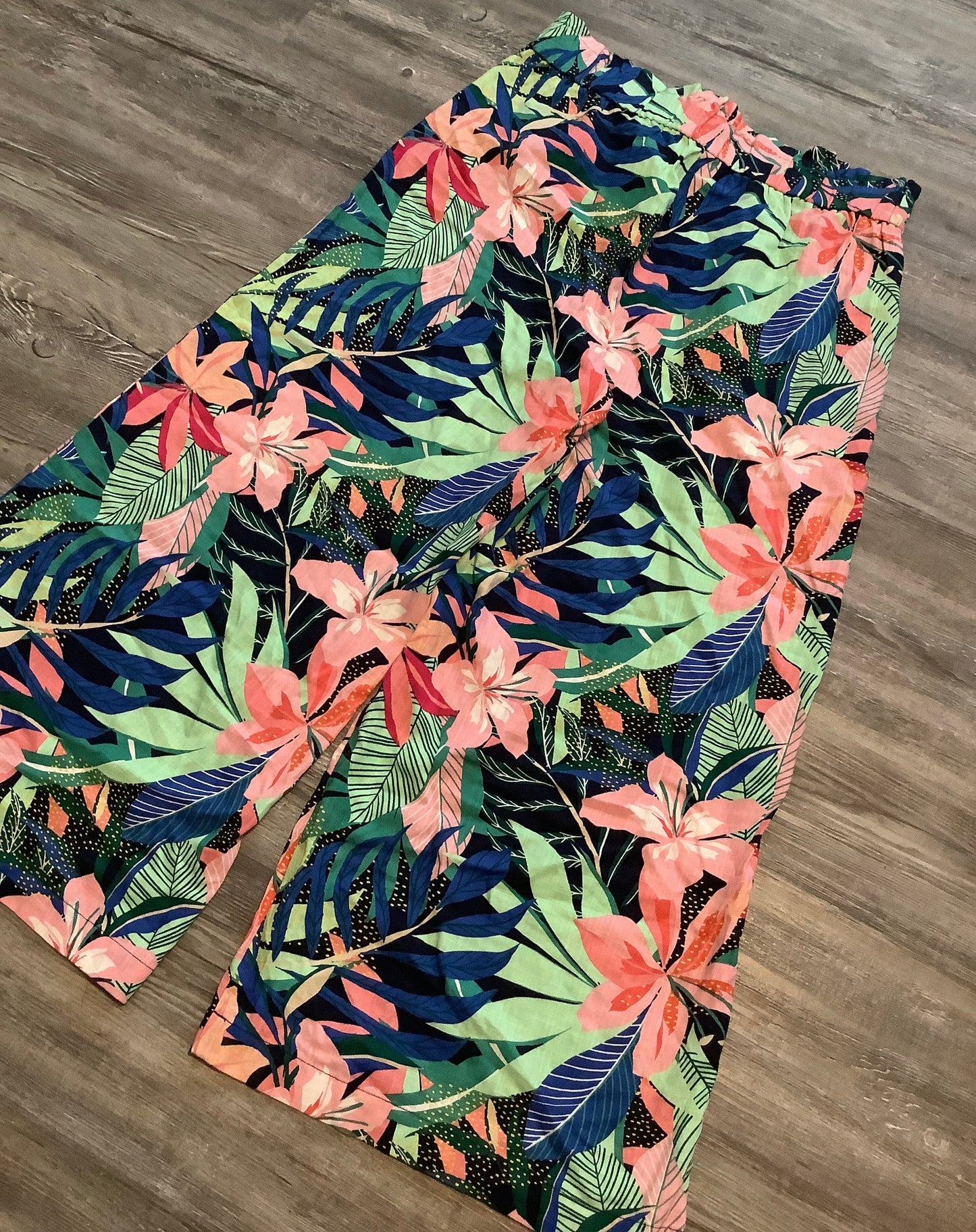 Tropical Print Pants Linen Loft, Size L