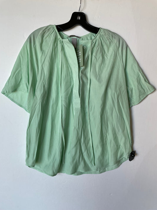 Top Short Sleeve By H&m In Green, Size: S