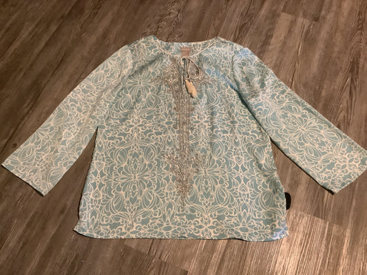 Top Long Sleeve By Chicos In Green, Size: M