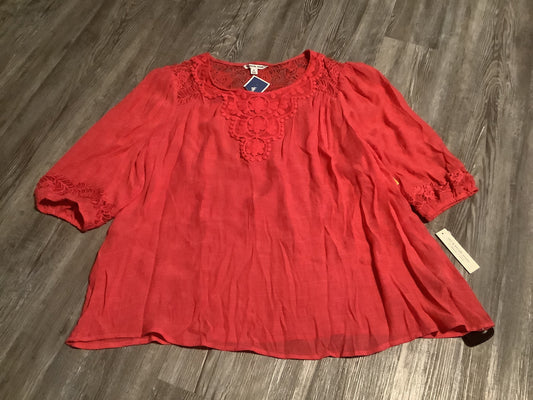 Top Long Sleeve By Zac And Rachel In Red, Size: 2x