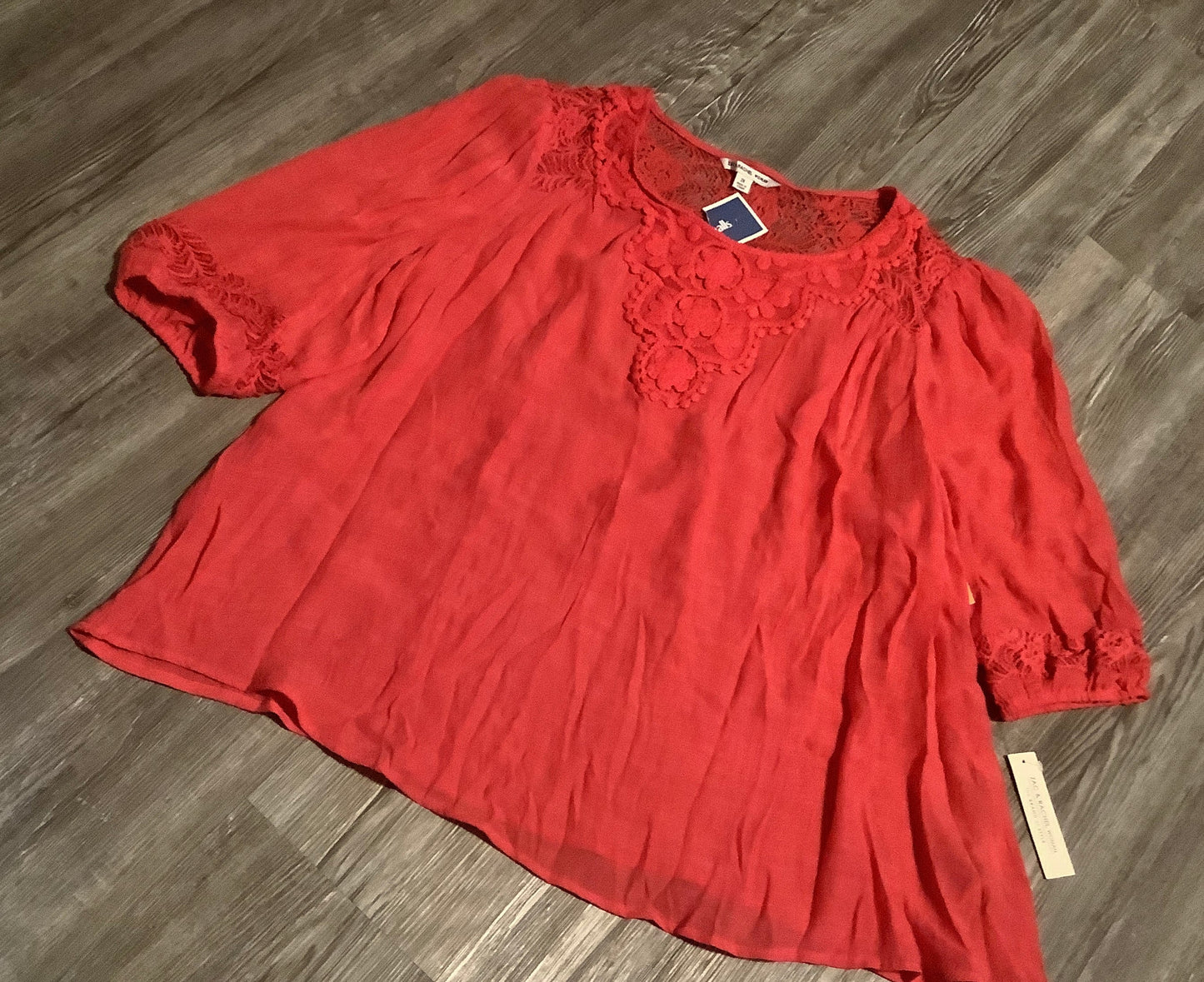 Top Long Sleeve By Zac And Rachel In Red, Size: 2x