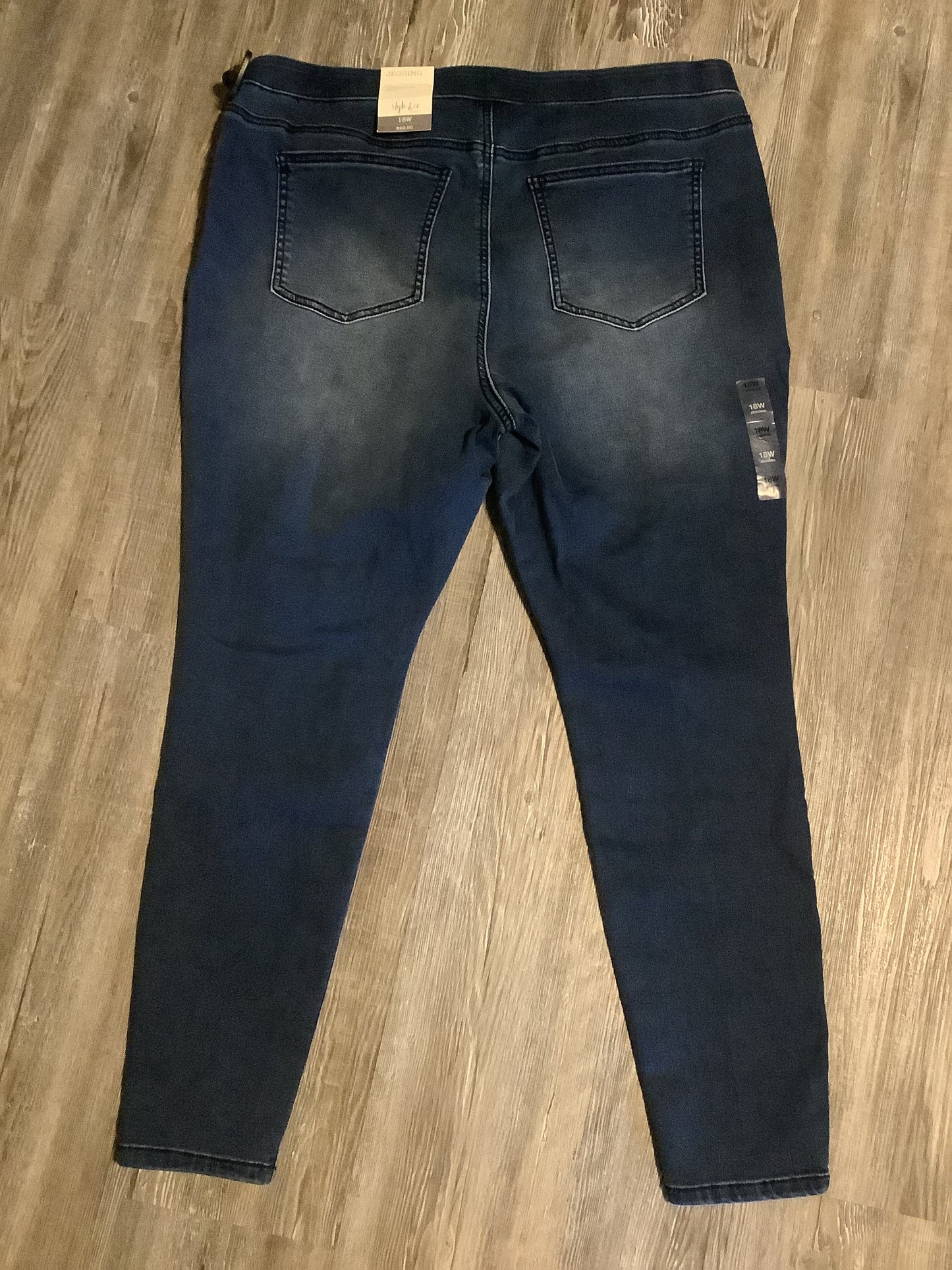 Jeans Skinny By Style And Company In Blue Denim, Size: 18