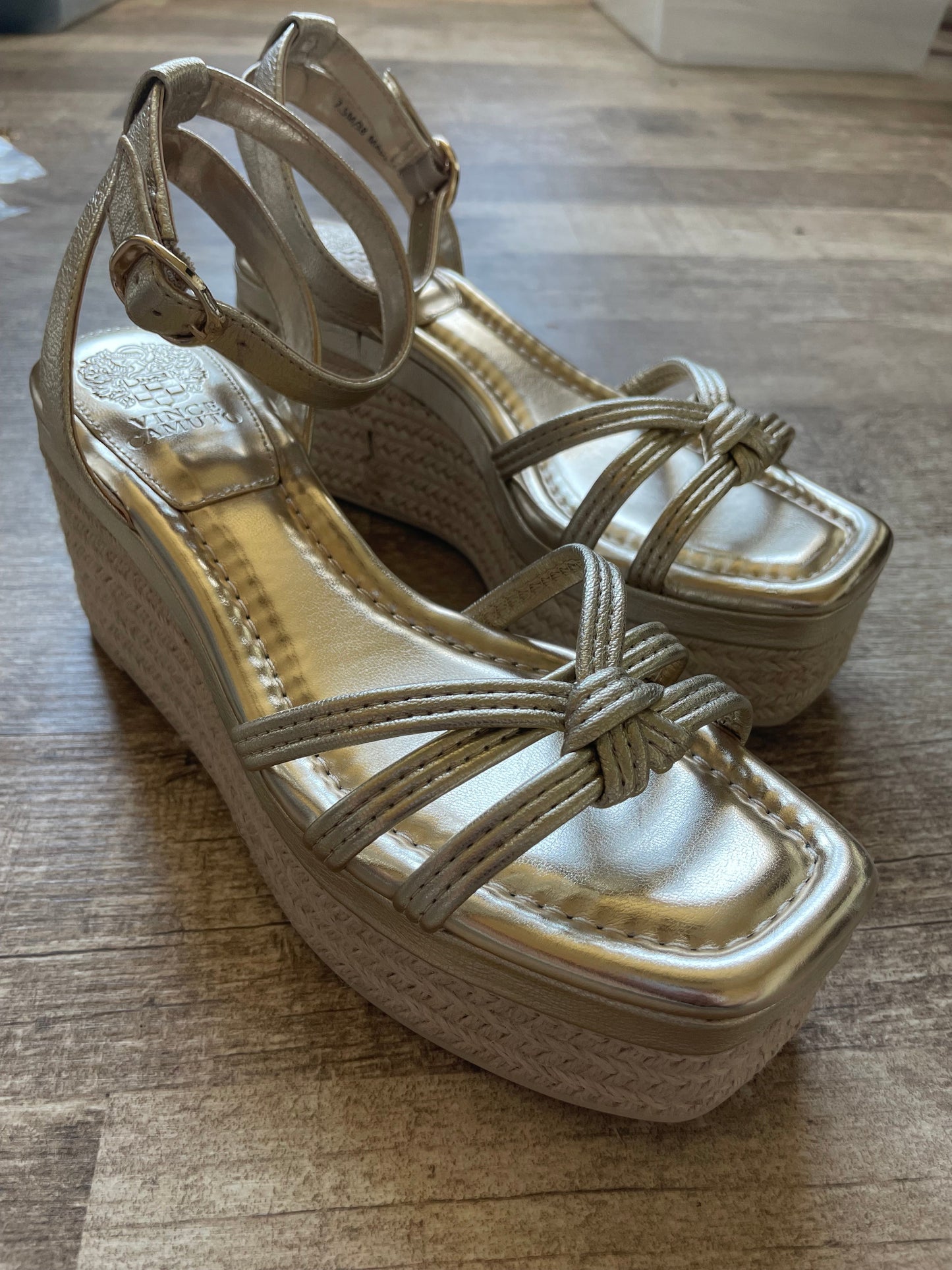 Shoes Heels Wedge By Vince Camuto In Gold, Size: 7.5