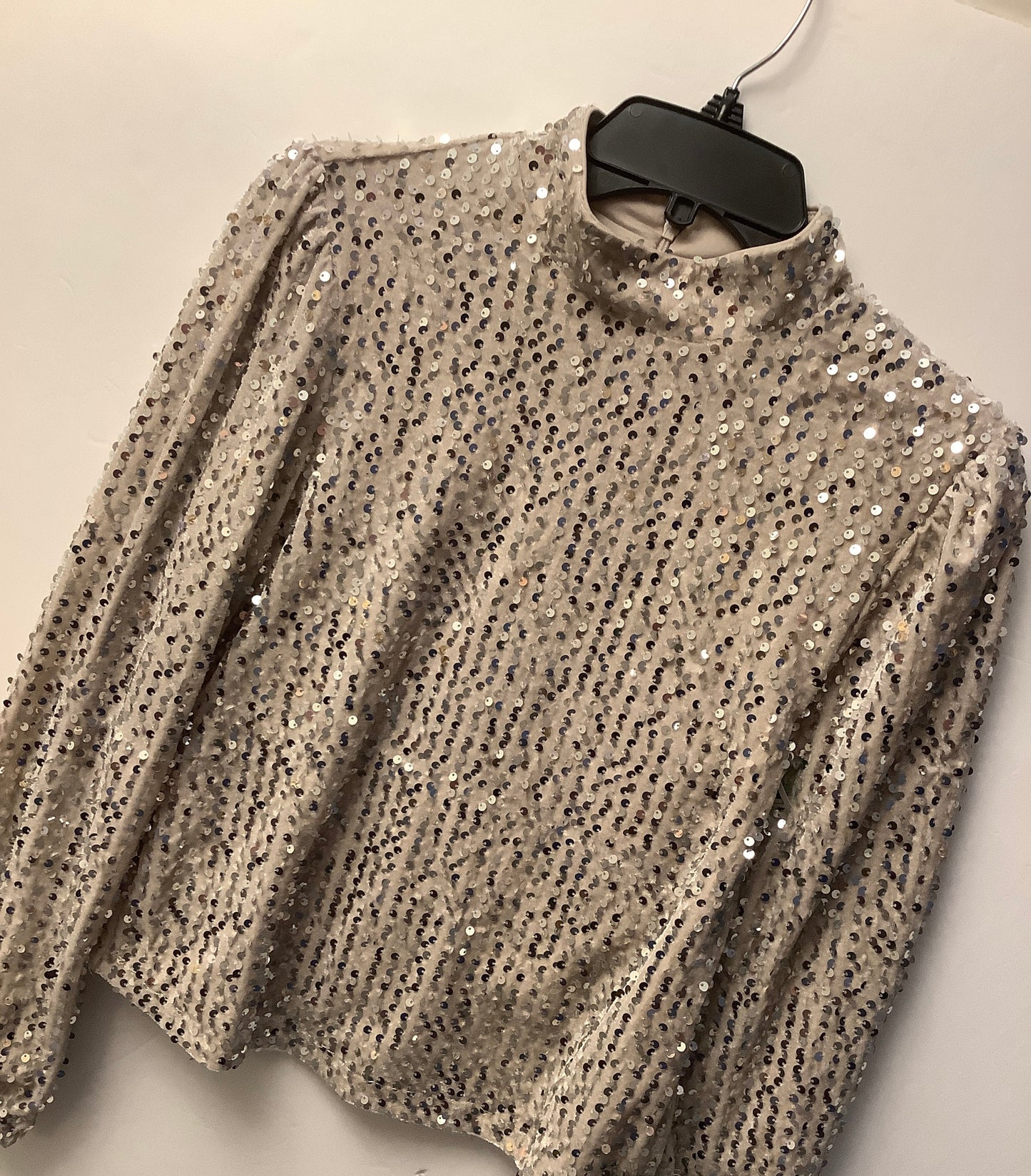 Top Long Sleeve By Sanctuary In Silver & Tan, Size: M