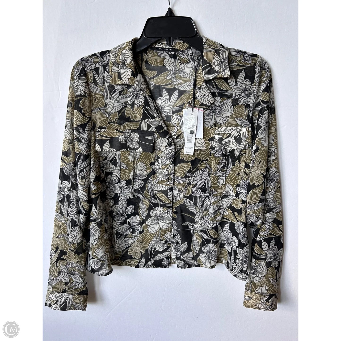 Top Long Sleeve By Tahari By Arthur Levine In Floral Print, Size: S