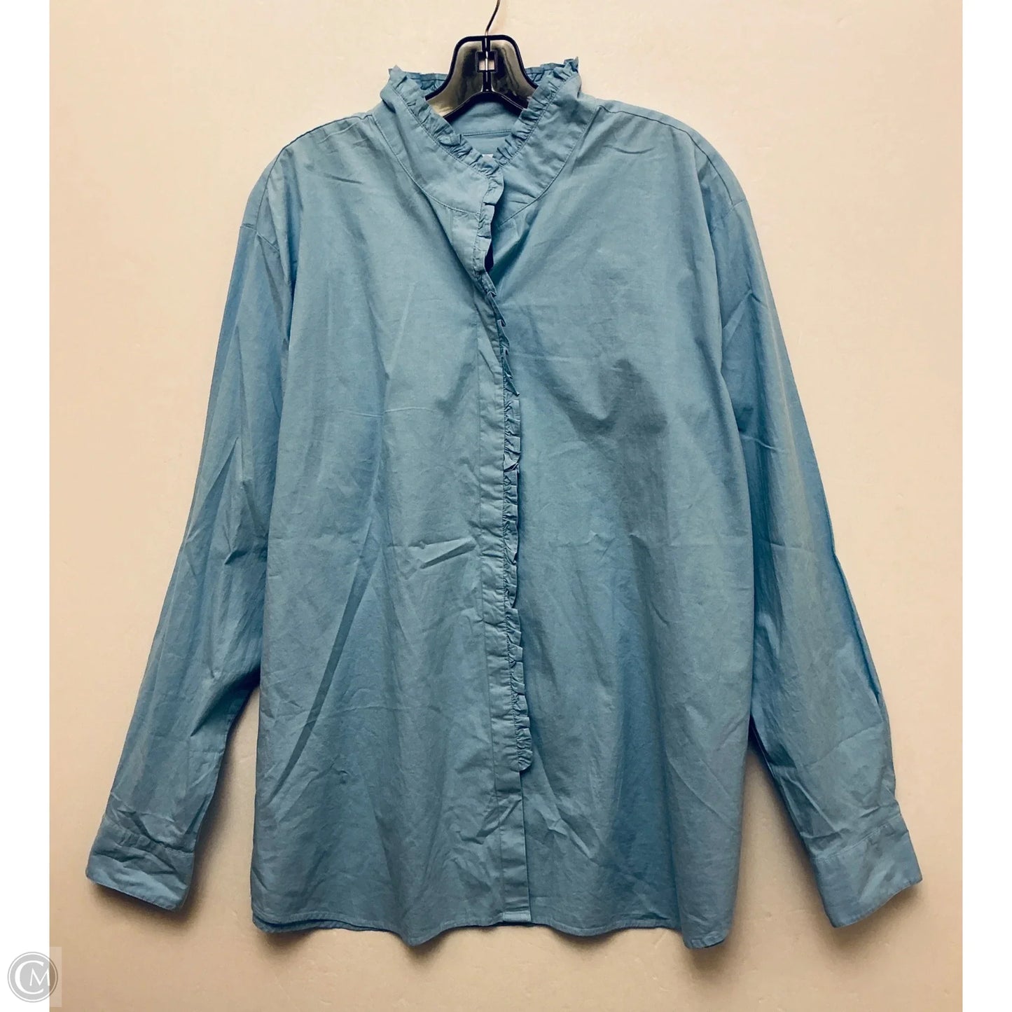 Top Long Sleeve By Crown And Ivy In Blue, Size: Xxl