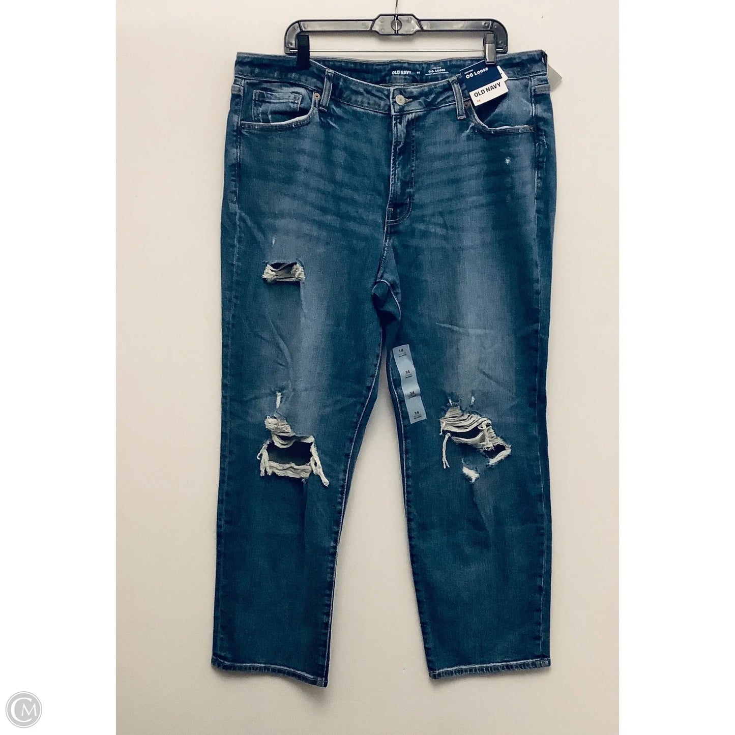 Jeans Boyfriend By Old Navy In Blue Denim, Size: 14