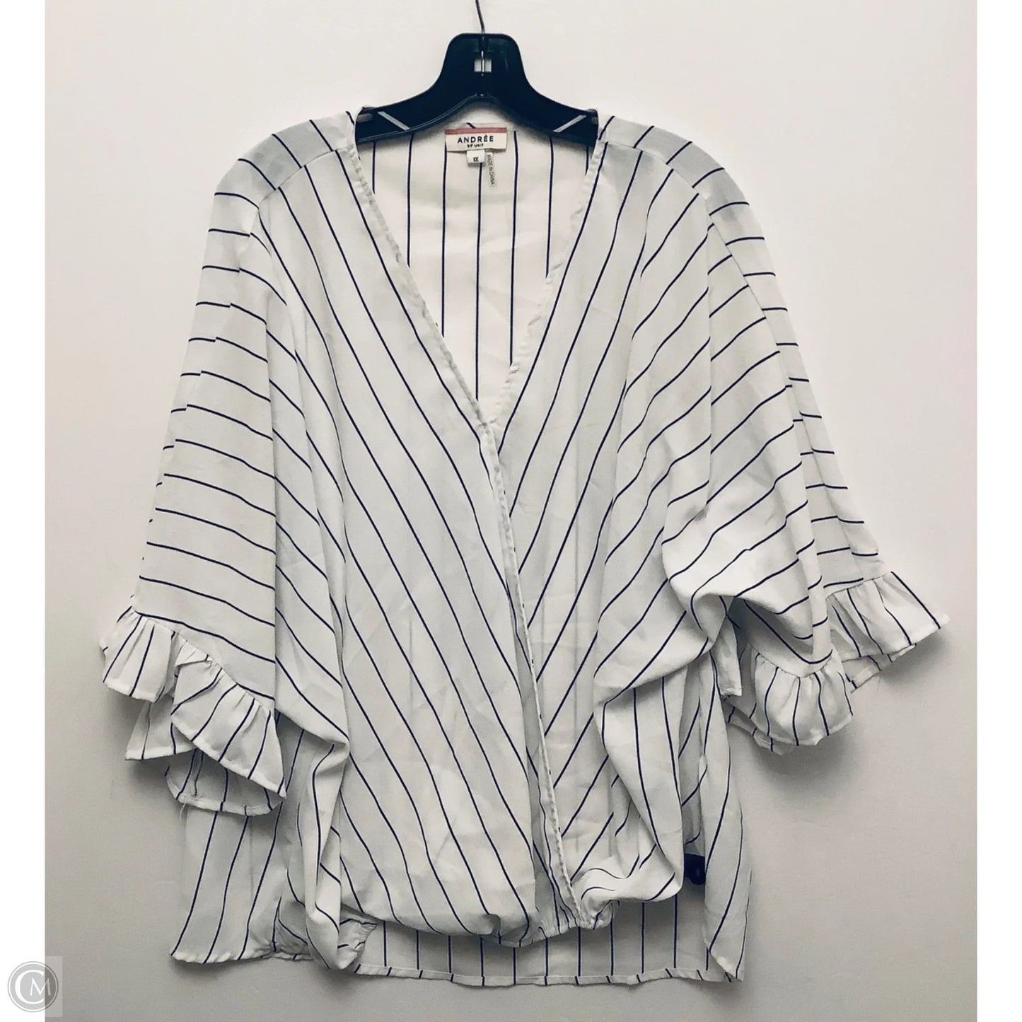 Top Short Sleeve By Andree By Unit In Striped Pattern, Size: 1x