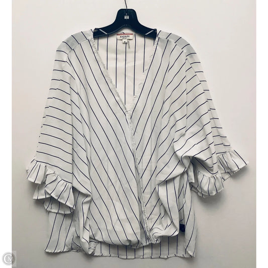 Top Short Sleeve By Andree By Unit In Striped Pattern, Size: 1x