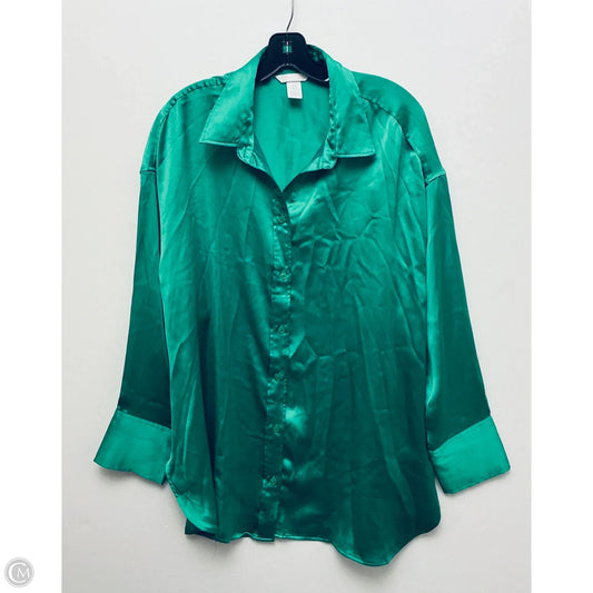 Top Long Sleeve By H&m In Green, Size: M