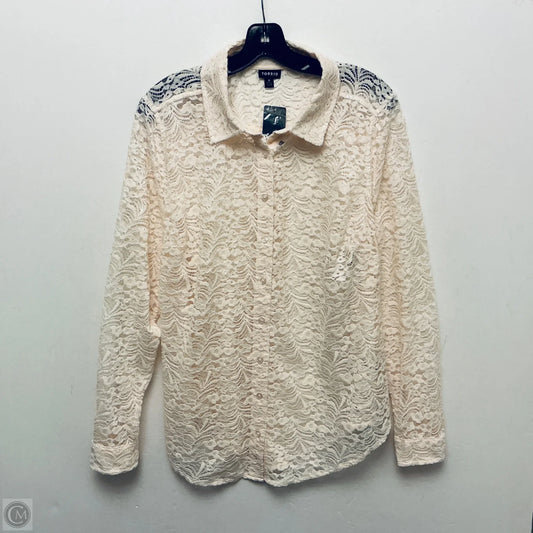 Top Long Sleeve By Torrid In Peach, Size: L