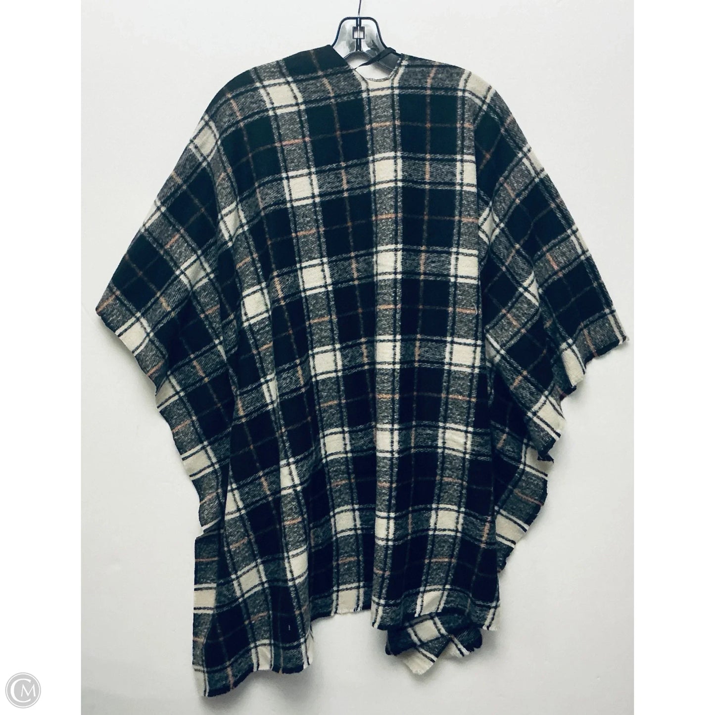 Poncho By Old Navy In Checkered Pattern, Size: Osfm