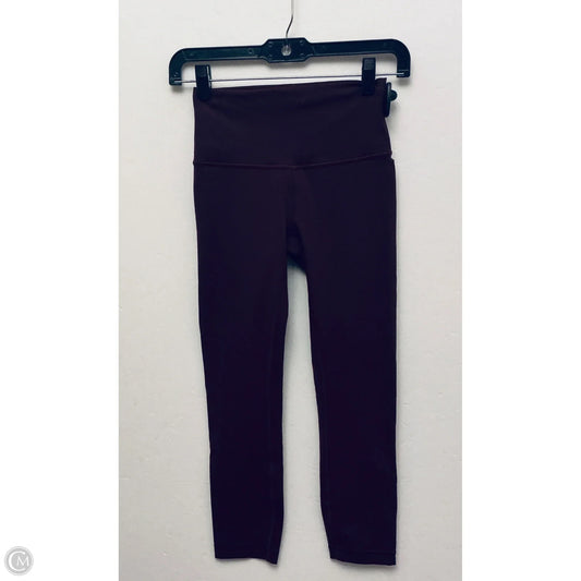 Athletic Capris By Lululemon In Maroon, Size: 4