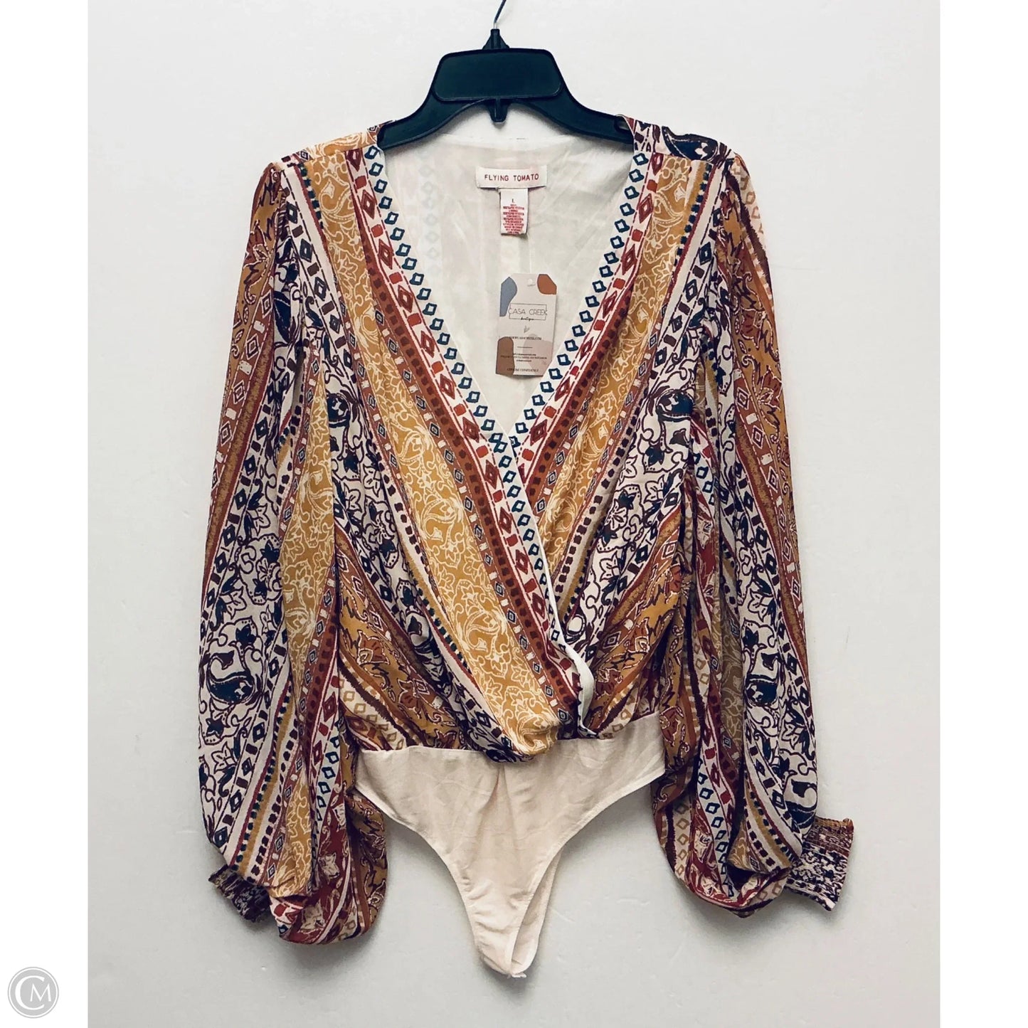 Top Long Sleeve By Flying Tomato In Multi-colored, Size: L