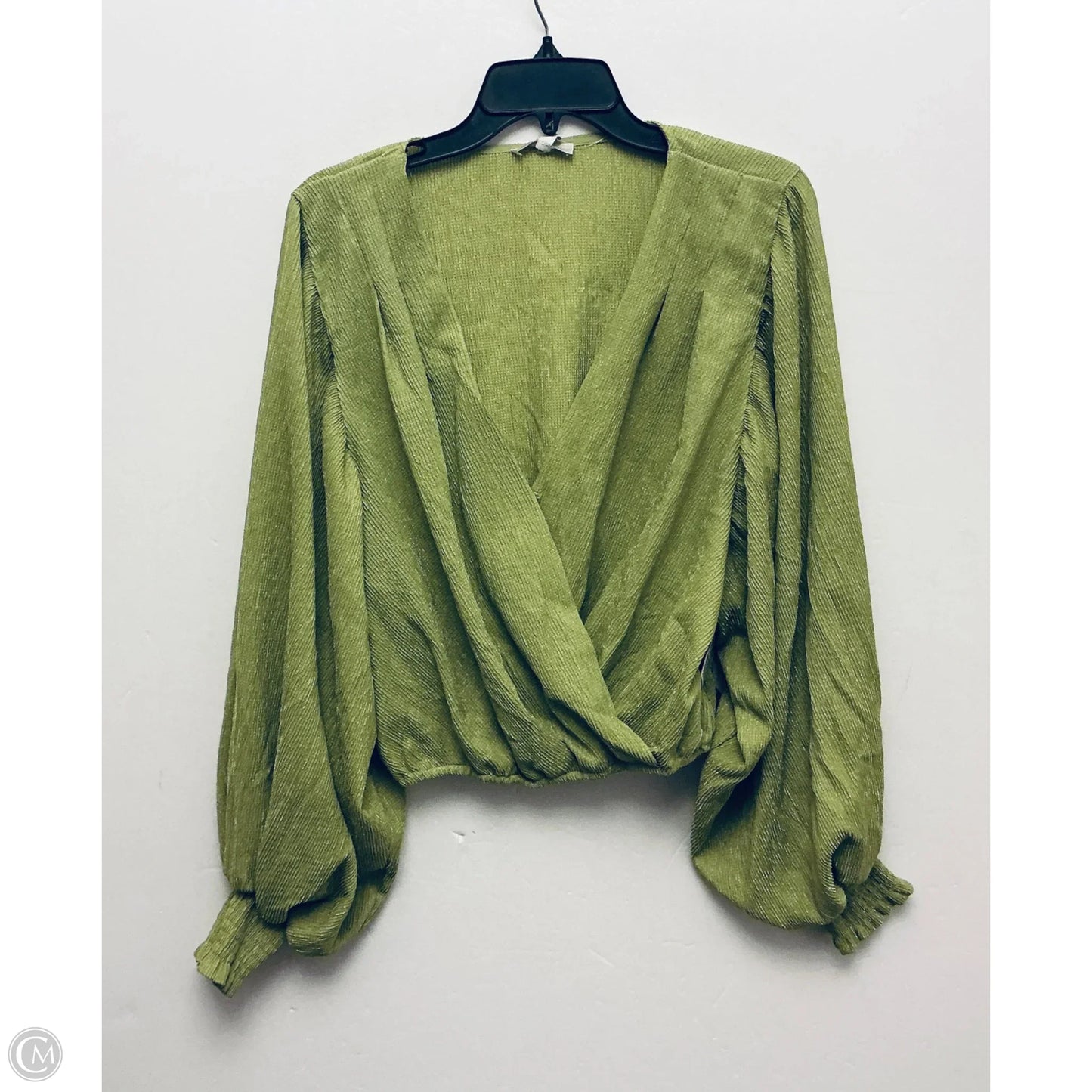 Top Long Sleeve By Flying Tomato In Green, Size: L