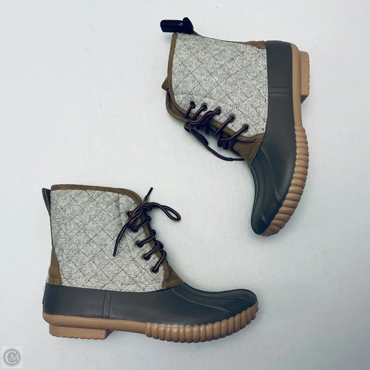 Boots Snow By Clothes Mentor In Brown & Grey, Size: 8