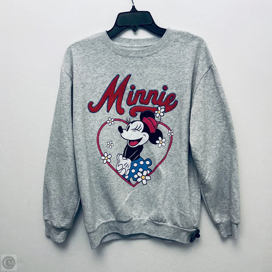 Sweatshirt Crewneck By Disney Store In Grey, Size: M