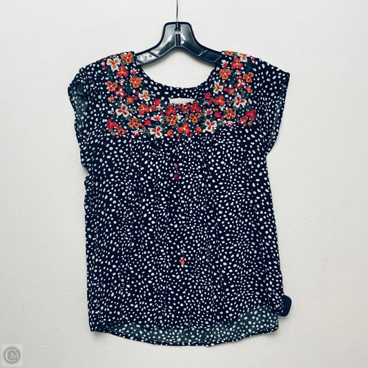 Top Short Sleeve By Savanna Jane In Polkadot Pattern, Size: M