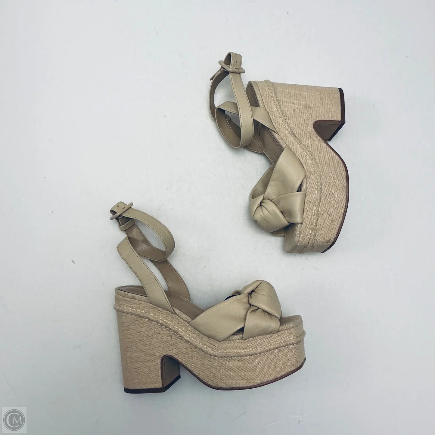 Sandals Heels Platform By Sam Edelman In Tan, Size: 5.5