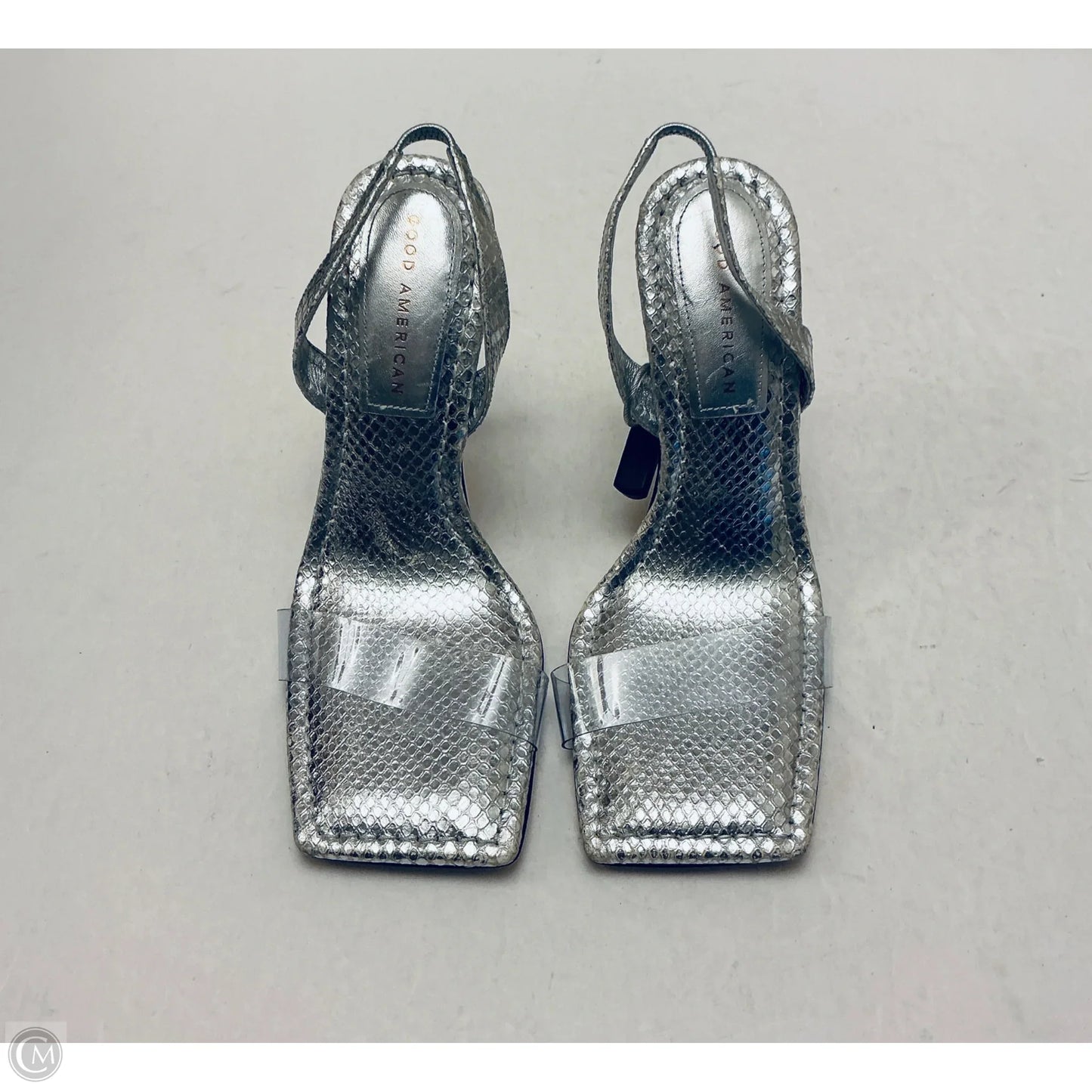 Shoes Heels Stiletto By Good American In Silver, Size: 8